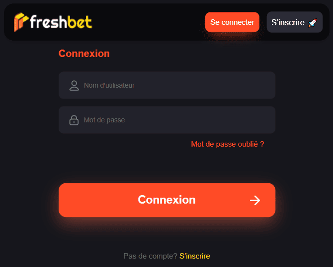 Connexion à Site Officiel Fresh-Bet pour les Joueurs