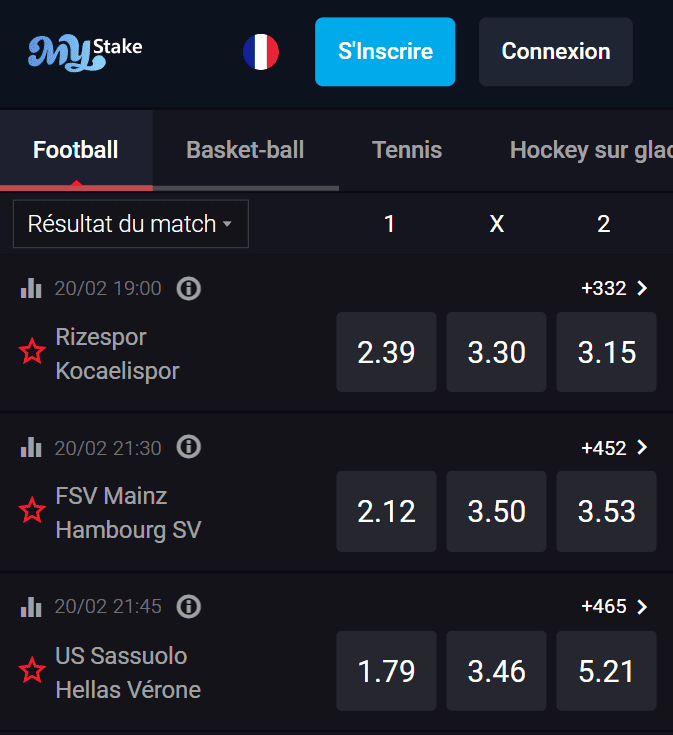 Bookmaker du MyStake Casino Réel Paris sportifs de MyStake Bet en Ligne